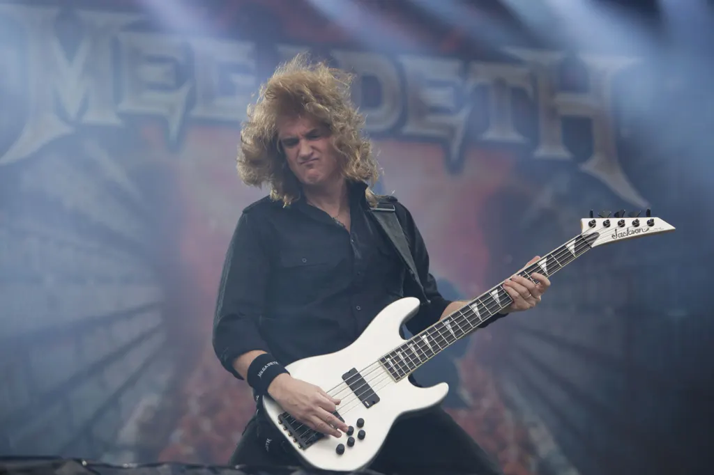 David Ellefson of Megadeth performing at Sonisphere 2011